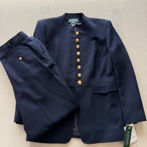 BRAND NEW Vintage Lauren Ralph Lauren Military Blazer Pants Suit Set